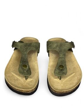 Clifts by White Mountain - Birkenstock Gizeh Style Sandals - Olive Green - US 7